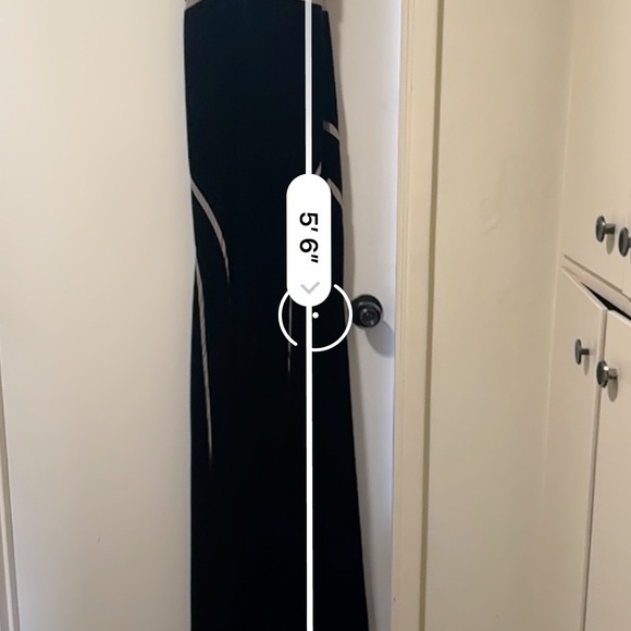 Velvet black dress see through cream fabric net by Xscape Size 8 - Picture 8 of 8